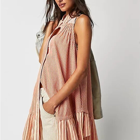 Free People Be Real Mini Dress in Rust Combo Size Small - Picture 1 of 7